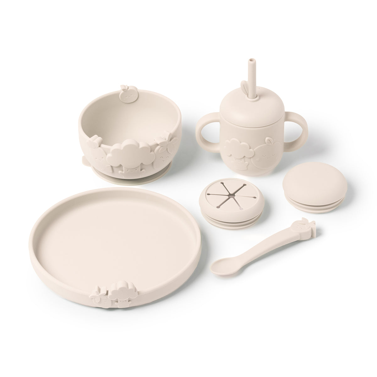 Silicone Mealtime Gift Set – Warm Stone