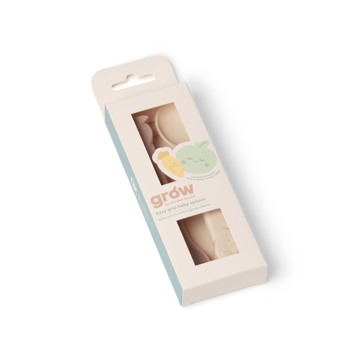 Silicone Easy Grip Baby Spoons - Blushberry & Warm Stone