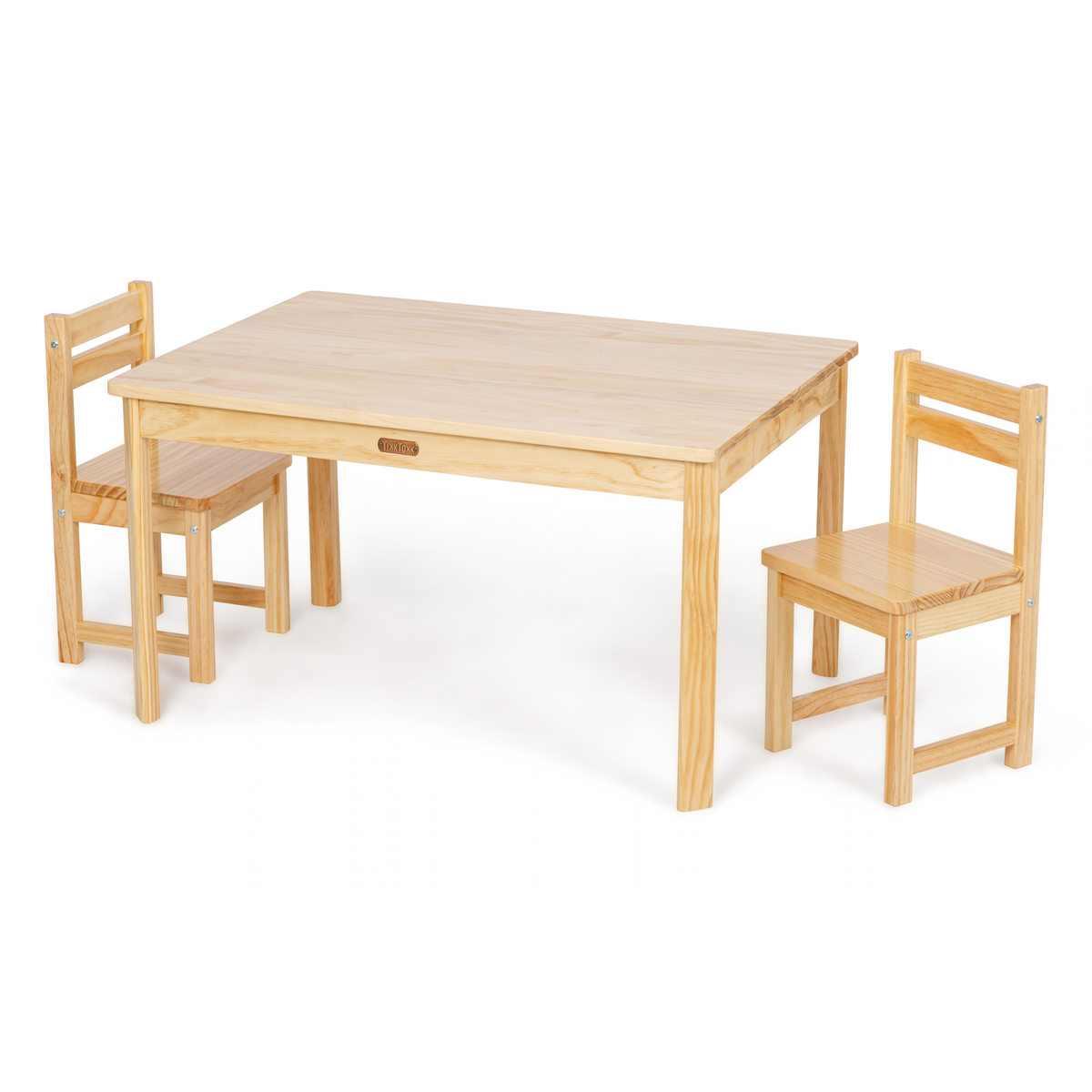 1 Little Boss Rectangular table and 2 chairs in natural shade