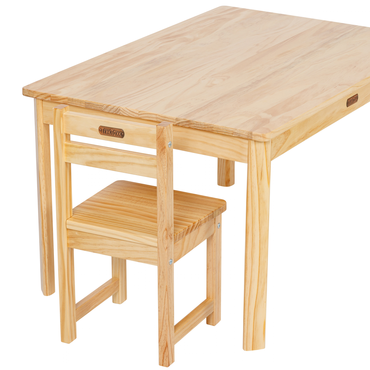 1 Little Boss Rectangular table and 2 chairs in natural shade
